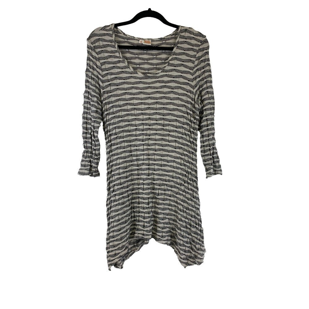 Tianello Stripe Knit Jersey Jacquard Asbury Tunic JAS-610 Textured Womens Medium